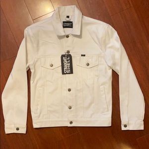 Straight To Hell White Jean Jacket Size Small